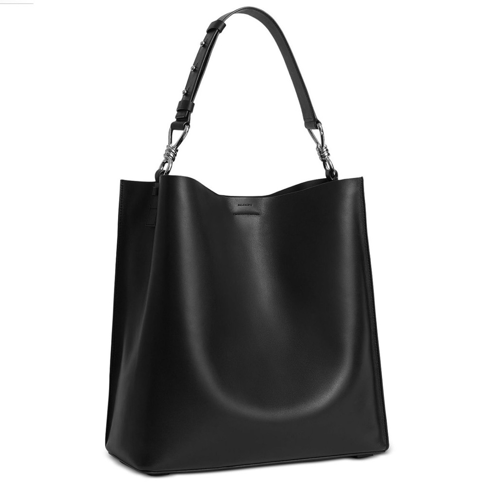 ALLSAINTS Captain Leather Tote Black Leather